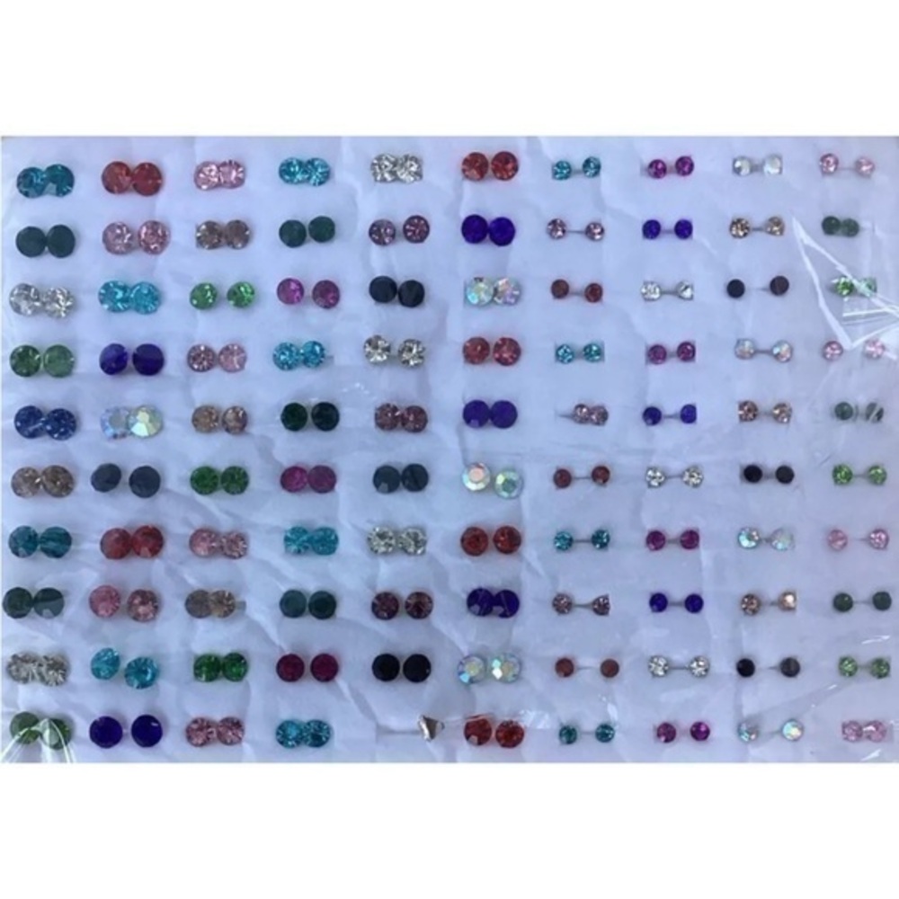 NWOT Lot approximately 100 hypoallergenic 2mm & 6mm stud earrings Firm Price